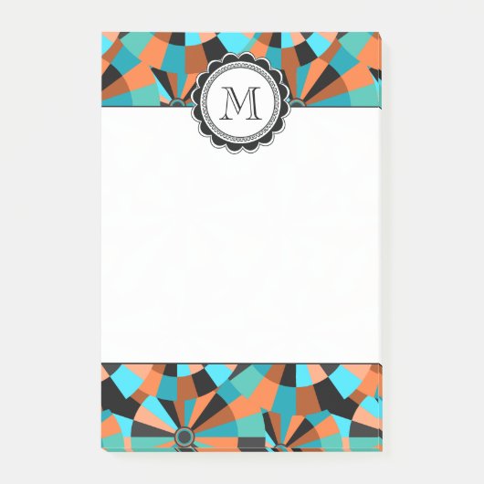 オレンジおよび水のクールな未来派の円 ポストイット (正面)