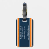 オレンジおよび海軍荷物のラベル ラゲッジタグ (裏面縦)