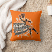オレンジおよび灰色のバスケットボールアメリカMOJOの枕 クッション (ブランケット)