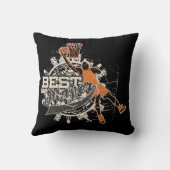 オレンジおよび灰色のバスケットボールアメリカMOJOの枕 クッション (裏面)