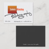 オレンジおよび白いカメラマンの名刺 名刺 (正面/裏面)