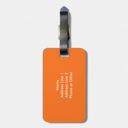 オレンジおよび白い水玉模様のモノグラムのな荷物のラベル ラゲッジタグ (裏面縦)