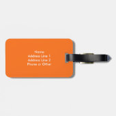 オレンジおよび白い水玉模様のモノグラムのな荷物のラベル ラゲッジタグ (裏面横)