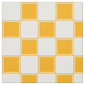 オレンジおよび白く大きいチェック模様の生地 ファブリック (見本)