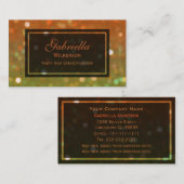 オレンジおよび金ゴールドの輝きの名刺 名刺 (正面/裏面)