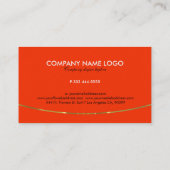 オレンジおよび金ゴールドモダン幾何学的デザイン 名刺 (裏面)