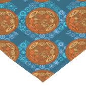 オレンジおよび青パターン ショートテーブルランナー (コーナー)