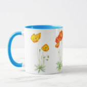 オレンジおよび黄色のアイスランドポピー、水彩画 マグカップ (左)