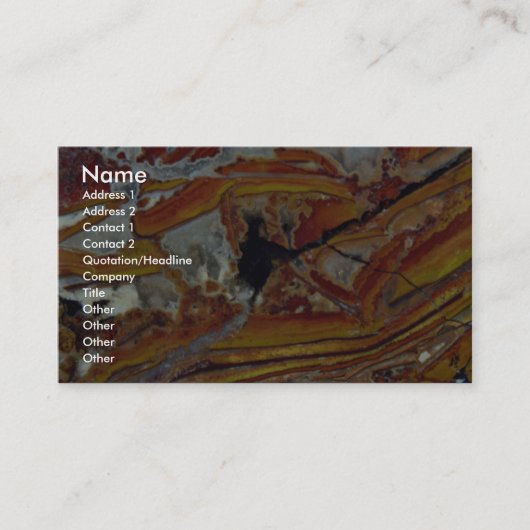 オレンジおよび黄色の碧玉の写真 名刺 (正面)