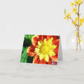 オレンジおよび黄色の花のメッセージカード カード (黄色い花)