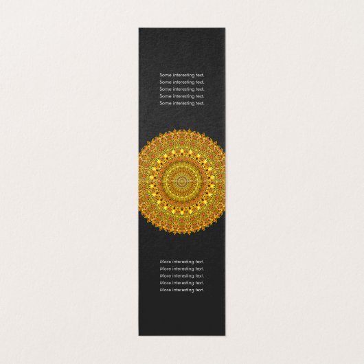 オレンジおよび黄色の調子の花の華美な曼荼羅 名刺 (内部フラット)