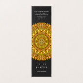 オレンジおよび黄色の調子の花の華美な曼荼羅 名刺 (外部フラット)