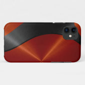 オレンジおよび黒いステンレス鋼の金属 Case-Mate iPhoneケース (裏面(横))