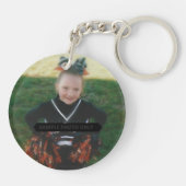 オレンジおよび黒いメガホンのチアリーダーの写真 キーホルダー (裏面)