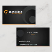 オレンジおよび黒いロゴ 名刺 (正面/裏面)