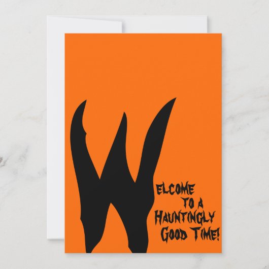 オレンジおよび黒い不気味 招待状 (正面)