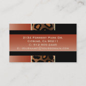 オレンジおよび黒い燃えるエレガントヒョウのプリント 名刺 (裏面)