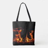 オレンジおよび黒い踊りの火はトートバックを炎にあてます トートバッグ (裏面)