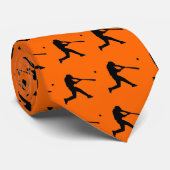 オレンジおよび黒い野球のタイ ネクタイ (ロール)