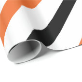 オレンジおよび黒のストライプ ラッピングペーパー (ロールコーナー)