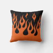 オレンジおよび黒のバイクもしくは自転車に乗る人の炎 クッション (裏面)