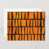 オレンジおよび黒人のアフリカ人の種族パターン ポストカード (正面/裏面)