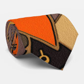 オレンジおよびBLAQCKのアールデコ ネクタイ (ロール)