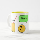 オレンジお母さん ツートーンマグカップ (正面左)