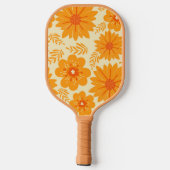 オレンジお洒落フローラ70sボホボタニカル春 ピックルボールラケット (裏面)