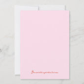 オレンジお洒落色とピンク色の手描きガラス結婚の 招待状 (裏面)