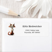 オレンジお洒落色の猫のイラストレーションアドレス ラベル (インサイチュ)