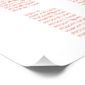 オレンジお洒落色の赤い花色の座席表 ポスター (コーナー)