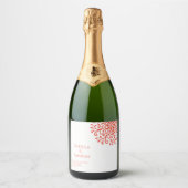 オレンジお洒落色の赤 スパークリングワインラベル (正面)