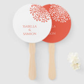 オレンジお洒落色の赤 ハンドファン (正面&裏面)