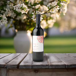 オレンジお洒落色の赤 ワインラベル