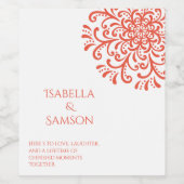 オレンジお洒落色の赤 ワインラベル (シングルラベル)