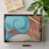 オレンジお洒落色 |ボンディブルー |旋回されたデコページ 薄葉紙 (ギフト)