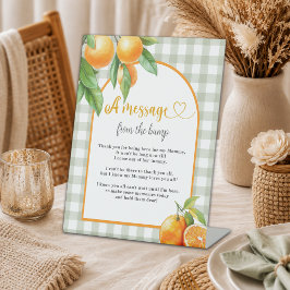 オレンジからのメッセージ Bump Baby Shower 台座サイン