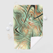 オレンジからグリーンへのデジ淡い色のタル粗い波線 ゴルフタオル (インサイチュ)