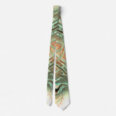 オレンジからグリーンへのデジ淡い色のタル粗い波線 ネクタイ (裏面)