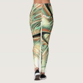 オレンジからグリーンへのデジ淡い色のタル粗い波線 レギンス (裏面)