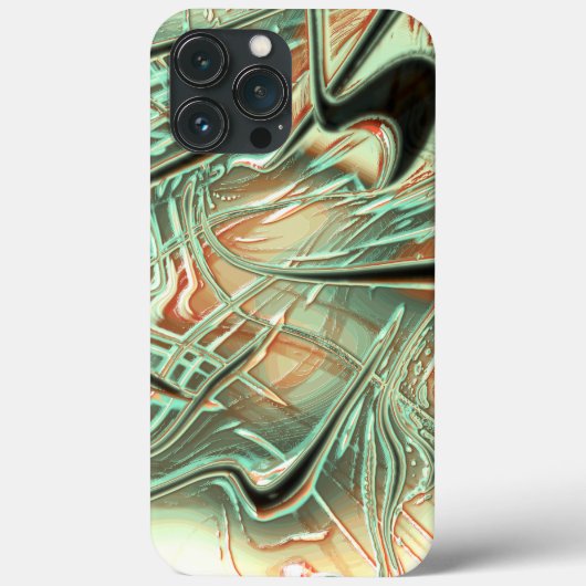 オレンジからグリーンへのデジ淡い色のタル粗い波線 Case-Mate iPhoneケース (裏面)