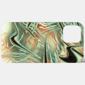 オレンジからグリーンへのデジ淡い色のタル粗い波線 Case-Mate iPhoneケース (裏面 (横))