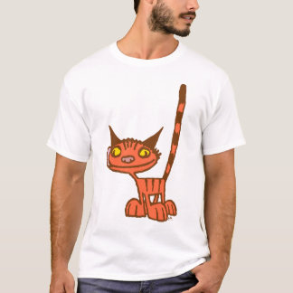 オレンジかわいいカッコいい子猫漫画Tシャツ Tシャツ