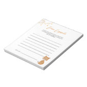 オレンジかわいいキツネベビーシャワータイムカプセル ノートパッド (回転)