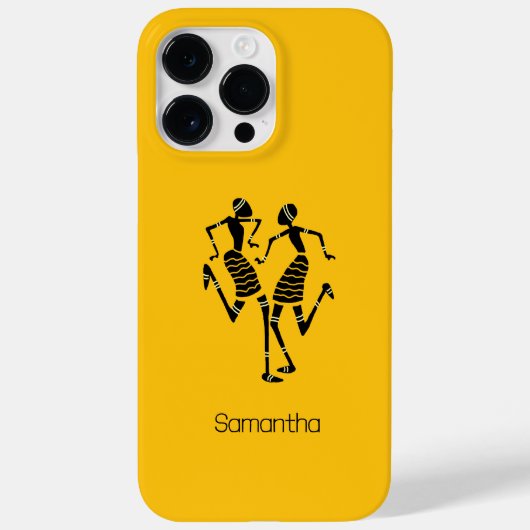 オレンジかわいいシルエット幸せダンサー Case-Mate iPhoneケース (裏面)