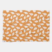 オレンジかわいい幽霊たちハロウィンキッチンタオル キッチンタオル (横)