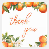 オレンジかわいこちゃんありがとう スクエアシール (正面)
