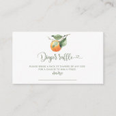 オレンジかわいこちゃんおむつラッフルチケットエンクロージャカード エンクロージャーカード (正面)