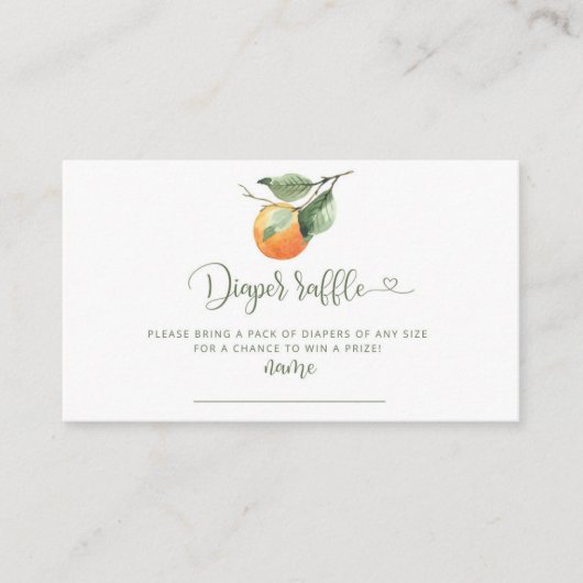 オレンジかわいこちゃんおむつラッフルチケットエンクロージャカード エンクロージャーカード (正面)